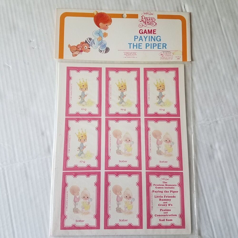 Vtg Precious Moments Paying The Piper Card Game NEW Old Stock 1981 Sealed Bag